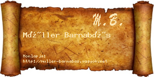 Müller Barnabás névjegykártya